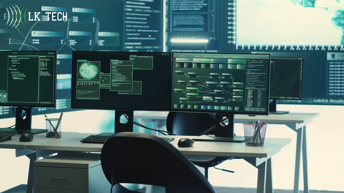 Two monitor screens illustration